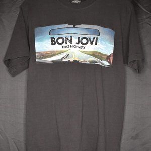 Bon Jovi Lost Highway Concert Tour T-Shirt Men's Medium 2007 Live In Your Face